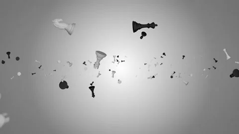 Game of Chess. Chess Pieces Falling Loop Animation Backgrounds. Stock Footage 186743141