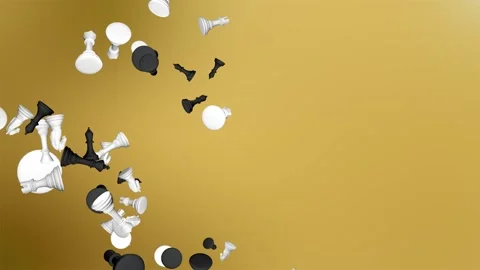 Game of Chess. Chess Pieces Falling Loop Animation Backgrounds. Stock Footage 186757555