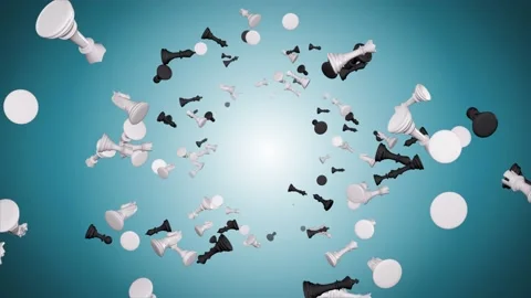 Game of Chess. Chess Pieces Falling Loop Animation Backgrounds. Stock Footage 186793282