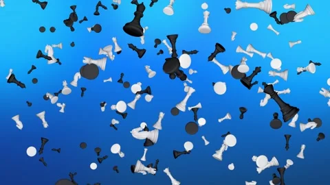 Game of Chess. Chess Pieces Falling Loop Animation Backgrounds. Stock Footage 186807437