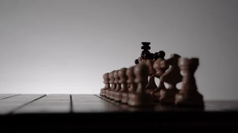 Game of chess. Chessboard with chess pieces silhouettes Stock Footage 148173157