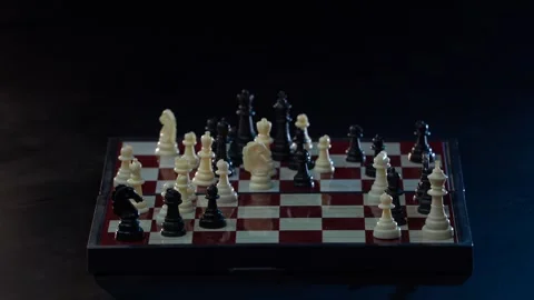Game of Chess. Close Up of Hand Confident Businessman Playing Chess Game to Stock Footage 270064529