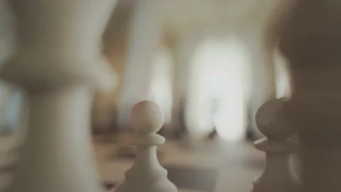The game of chess. Close-up macro shot of chess pieces on the chessboard Stock Footage 221270225
