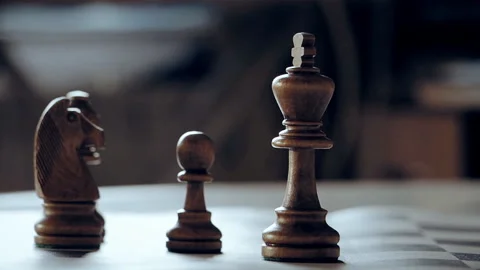 Game of chess, fall of the king, slow motion Stock Footage 119815861
