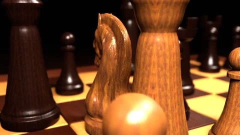 Game of chess. Figures on chessboard. Stock Footage 242982134