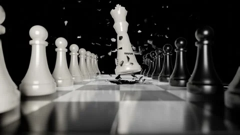 Game of chess. Figures on chessboard. Stock Footage 242982148
