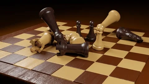 Game of chess. Figures on chessboard. Stock Footage 242982149