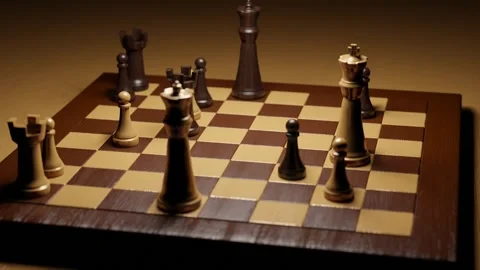 Game of chess. Figures on chessboard. Stock Footage 242982150