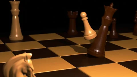 Game of chess. Figures on chessboard. Stock Footage 242982158