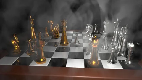 Game of chess. Figures on chessboard. Stock Footage 242982169