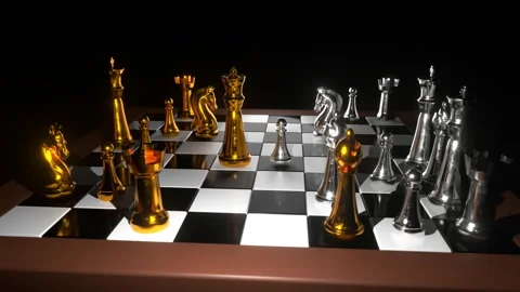 Game of chess. Figures on chessboard. Stock Footage 242982176