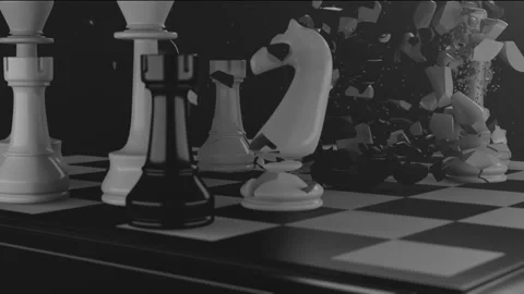 Game of chess. Figures on chessboard. Stock Footage 242982192