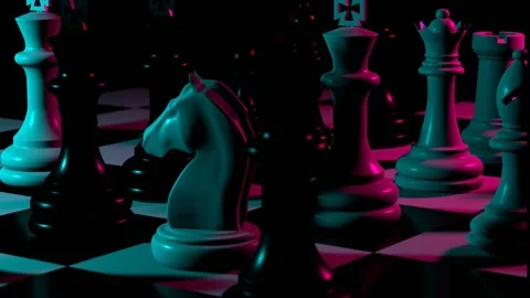 Game of chess. Figures on chessboard. Stock Footage 242982194