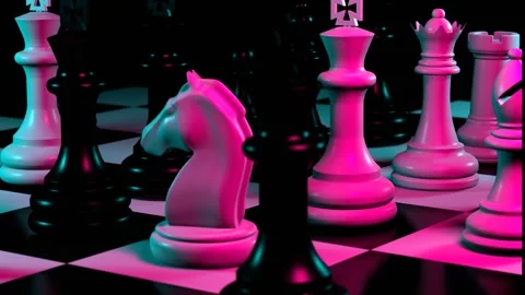 Game of chess. Figures on chessboard. Stock Footage 242982202