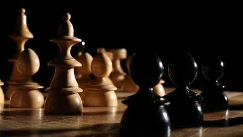 Game of Chess - Fingers in the Shadow Playing Chess Moves  動画素材 109632078