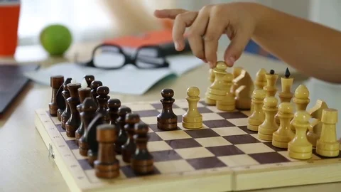 Game of chess with himself Stock Footage 82468383