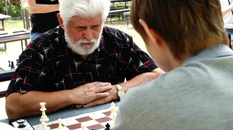 The game of chess in the Park Stock Footage 51445231