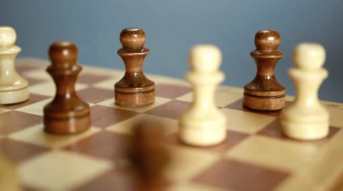 Game of chess. Pawns on the chessboard 動画素材 65362708