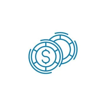 Game chips linear icon concept. Game chips line vector sign, symbol Illustrazione stock
