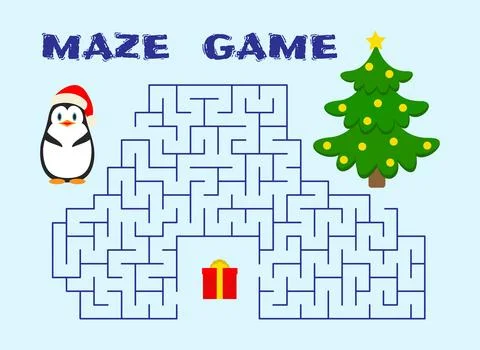 Game Christmas Maze. Stock Illustration