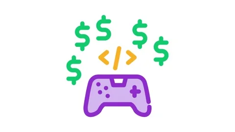 Game coding and sell Icon Animation Stock Footage 145268606