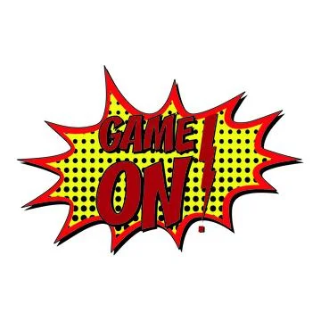 Game on comic burst vector sign Stock Illustration