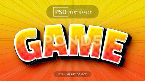 Game comic style text effect PSD Template