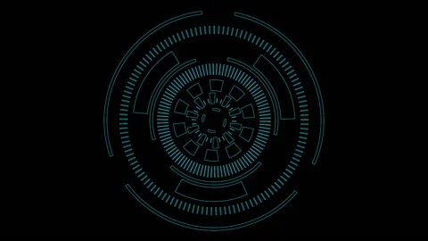 Game Computer Data Navigation Dashboard Interface Element, Hud Circle Animation Stock Footage 154460014