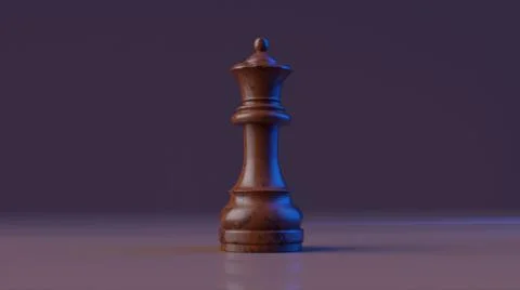 Game concept. Dark marble chess queen. 3d illustration Stock Illustration
