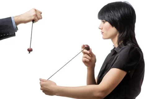 Game of conkers Foto stock