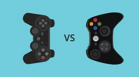 Game console comparing compare versus vector Stock Illustration