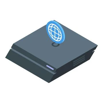 Game console connecting to online server for gaming Illustrazione stock