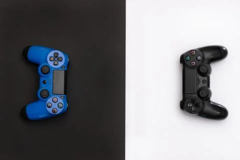 Game console controls in black and white background. Stock Photos