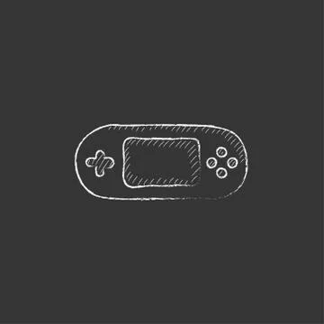 Game console gadget. Drawn in chalk icon Stockillustratie