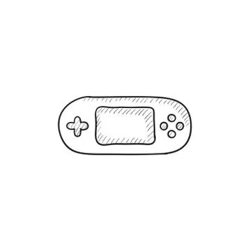 Game console gadget sketch icon Illustrazione stock