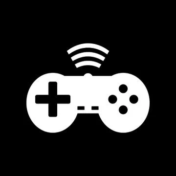 Game console icon on black. Stock Illustration