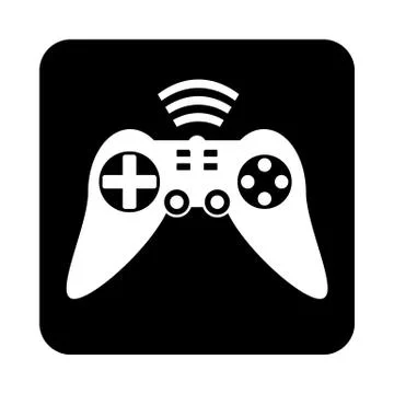 Game console icon on black. Stock Illustration