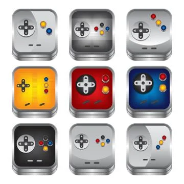 Game console icon button theme Ilustração Stock