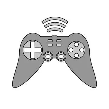 Game console icon on white. Illustrazione stock