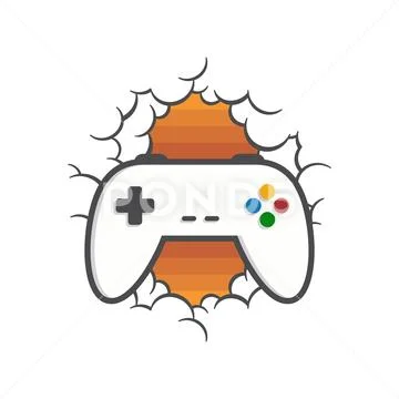 Game Console Joystick Controller Space Cloud Theme Logo