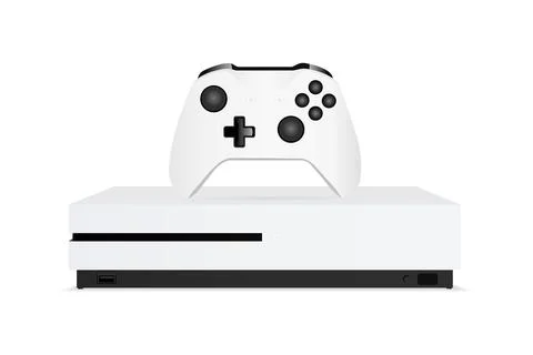 Game console with joystick isolated on white background Stock Illustration