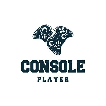 Game console logo concept design game tool pro player silhouette symbol mod.. Stock Illustration