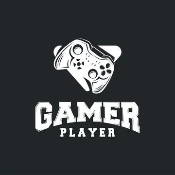 Game console logo concept design game tool pro player silhouette symbol mod.. 스톡 일러스트