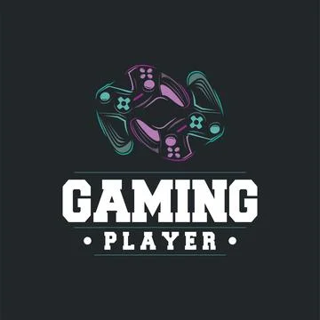 Game console logo concept design game tool pro player silhouette symbol mod.. 스톡 일러스트