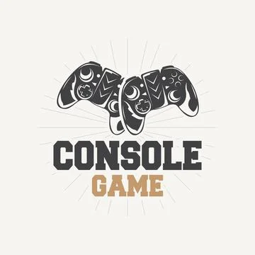 Game Console Logo, Gamer Design Gamepad Illustration Symbol Template Stock Illustration