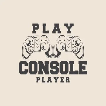 Game Console Logo, Gamer Design Gamepad Illustration Symbol Template Stock Illustration