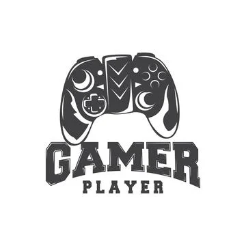 Game Console Logo, Gamer Design Gamepad Illustration Symbol Template Stock Illustration
