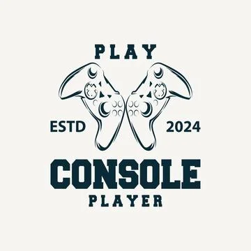 Game Console Logo, Gamer Design Gamepad Illustration Symbol Template Stock Illustration