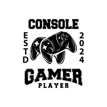 Game Console Logo, Gamer Design Gamepad Illustration Symbol Template Stock Illustration