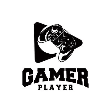 Game Console Logo, Gamer Design Gamepad Illustration Symbol Template Stock Illustration